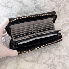 長財布 本革 メンズ レディース ラウンドファスナー 大容量 黒 ブラック
の画像