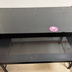 机　ガラステーブル　パソコンデスクの画像