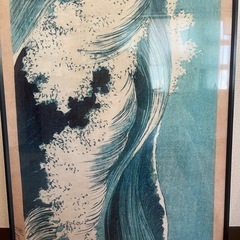 葛飾北斎風 浮世絵アート額縁付き インテリアパネルの画像