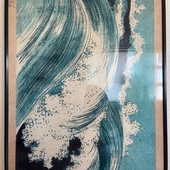 葛飾北斎風 浮世絵アート額縁付き インテリアパネルの画像