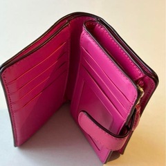COACH コーチ シグネチャー レザー ダークブラウン/ピンクの画像