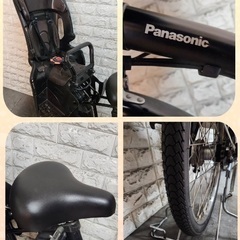 美品🌈大容量8🌸室内保管🌼パナソニック ギュット　🌼子供乗せ電動自転車ブラック29の画像
