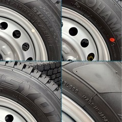 ⑬軽トラ・箱バン用の新品冬用タイヤと中古美品テッチンホイールとナット付きの画像
