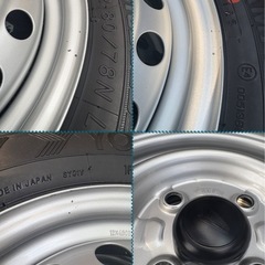 ⑬軽トラ・箱バン用の新品冬用タイヤと中古美品テッチンホイールとナット付きの画像