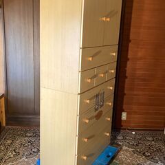 【中古/長期保管品】■子供用収納タンスA■状態良好■幅876mm×奥行440mm×高さ1800mm■の画像