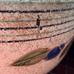 花柄陶器植木鉢 金魚鉢　メダカ鉢　中型の画像