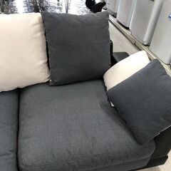 【ジ484】ニトリ 2人掛け L字ソファ カウチソファ 布張り(ma)の画像