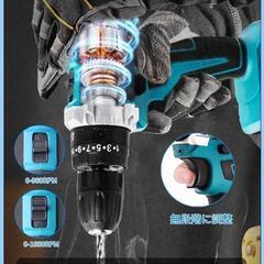 【新品未使用】電動インパクトドライバー　高機能ドライバー　大容量バッテリー　バッテリー2個付きの画像