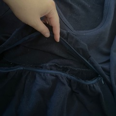 授乳口付きワンピース　紺色の画像
