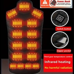 【新品未使用】① アウトドア用メンズ保温ベスト 冬用USB加熱機能17ゾーン（バッテリーパック別売） 秋冬キャンプ・ハンティング・ハイキングに最適の画像