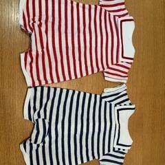 Von Pipi ストライプロンパース 60㎝ 2着セットの画像