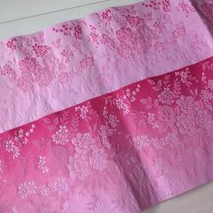 【美品】花柄ピンク リバーシブル半幅帯　袴　薄手の画像