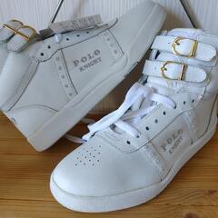 👟新品 未使用 保管品👟POLO KNIGHT👟ホワイトスニーカーの画像