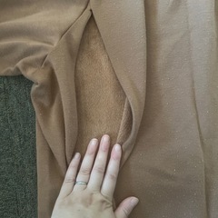 授乳口付きワンピース茶の画像