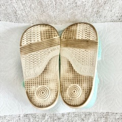 ベビー キッズ サンダル 水玉 グリーン 13.5cmの画像