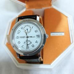美品。HERMES　メンズ　自動巻き　GMT&パワーリザーブ付き　ドゥブルトゥール　 腕時計の画像