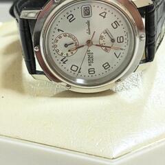 美品。HERMES　メンズ　自動巻き　GMT&パワーリザーブ付き　ドゥブルトゥール　 腕時計の画像