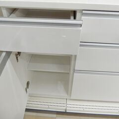  ニトリ キッチンボード カウンター ホワイト 鏡面仕上げ W120 札幌市清田区の画像