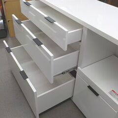 キッチンカウンター エトナ120 白エナメル 幅120cm ミドルレンジボード キッチン収納 ニトリ 札幌 西岡店の画像