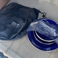 値下げ　キャプテンスタッグ　ホーロー食器12点セット　キャンプ、BBQ等にの画像