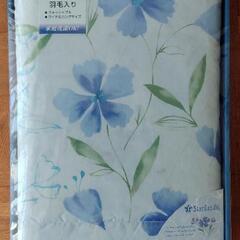 新品】京都西川花柄 羽毛入りダウンケット 約210x150cmの画像
