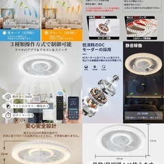 シーリングファンライト シーリングライト 50cm LED リモコン操作 白の画像