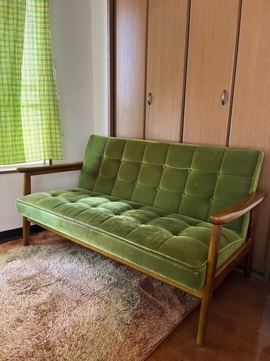 カリモク60 Kチェア 2シーター モケットグリーン