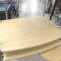 パソコンデスク 幅60cm 座卓タイプ PCラック キャスター付き マウステーブル付き ナチュラルブラウン ☆ 札幌市 北区 屯田 の画像