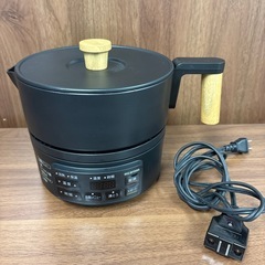 【お湯一度沸かしのみ美品】1人用鍋　ラーメン、チャーハン、便利電気鍋　取り外し洗えますの画像