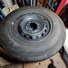 【相模原市中央区田名】良品!! ダンロップ SP175N [195/80R15 107/105N LT] ハイエース200用ホイール付サマータイヤ4本の画像