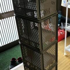 【松本市引き取り限定】e-RACKプラ収納棚４段キャスター付き②の画像