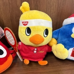 【8月10日処分　御連絡お早めに 】ぬいぐるみ3点セット(ハクション大魔王、チキンラーメン、ドンペン)の画像