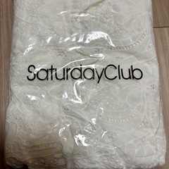 Saturday Club オフショルダー ワンピース ドレス ホワイトの画像