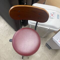 カウンターチェア　No.2761　レッド　バーチェア　高さ調整可能！　【リサイクルショップどりーむ荒田店】の画像