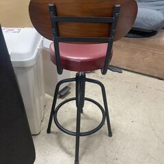 カウンターチェア　No.2761　レッド　バーチェア　高さ調整可能！　【リサイクルショップどりーむ荒田店】の画像