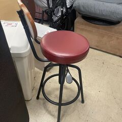 カウンターチェア　No.2761　レッド　バーチェア　高さ調整可能！　【リサイクルショップどりーむ荒田店】の画像