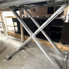 昇降テーブル (約)横幅105×縦80×高さ23.5～75cm ホワイト エナメル 昇降式テーブル ダイニングテーブル ☆の画像