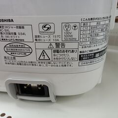★リユースのサカイ水戸店★ TOSHIBA 炊飯器 0.54L 18年製 動作確認／クリーニング済み MT5020の画像
