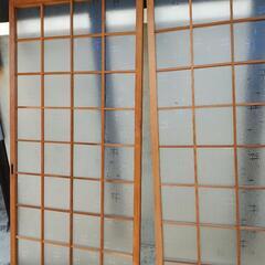 ガラス戸　二枚セット　古民家　昭和　レトロの画像