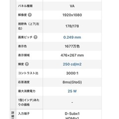 22インチ　モニターの画像