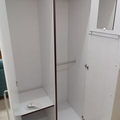 リユースのサカイ栃木店★ジモティ割あり★  ワードローブ ホワイト×ダークブラウン W90×D57×H184.5 クリーニング済み TC9983の画像