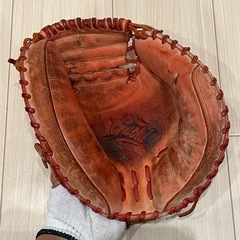 MIZUNO ミズノ キャッチャーミット オレンジ系 軟式グローブの画像