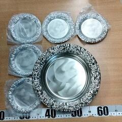 0729-079 金属製 薔薇モチーフ大皿1枚 小皿5枚 セットの画像