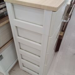 リユースのサカイ栃木店★ジモティ割あり★  キャビネット ホワイト×木目 W55.5×D41×H99.5 クリーニング済み TC9984の画像