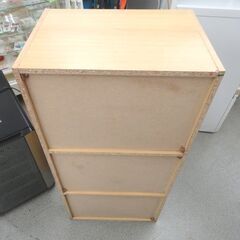 扉付きカラーボックス 3段 幅42cm 奥行30cm 高さ88cm 3段収納 木目調 ナチュラル カラーBOX 札幌 西岡店 の画像