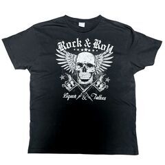 【L】Rock & Roll Skull Tシャツ ドクロ Liquor & Tattoos TEEの画像