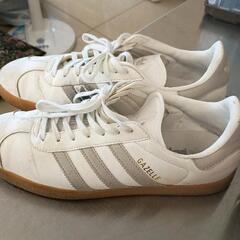 0729-041 adidas Gazelle ホワイト/グレー スニーカー 26.5cmの画像