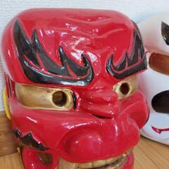 木彫り　乾漆 鬼剣舞 面の画像
