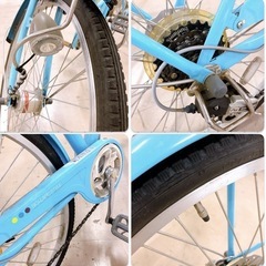 子ども用自転車 24インチ 6段変速 水色の画像