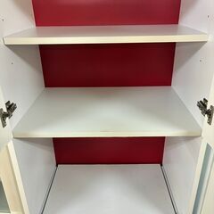 【ジャングルジャングル深井店】★2枚扉食器棚 白 ホワイト 食器棚 キッチン家具 家具 クリーニング済 堺市（中区 堺区 東区 西区 南区 北区）和泉市 河内長野市 富田林市 松原市 狭山市 深井 【FU2503】の画像